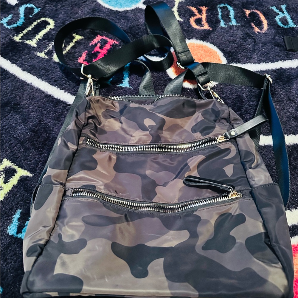 Camo backpack purse